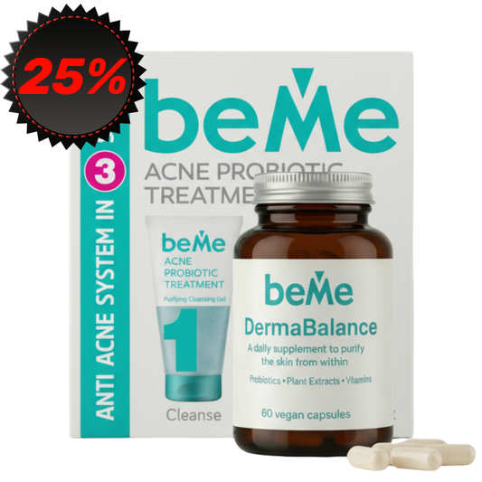 beMe Вътрешна и външна грижа за чиста кожа – DermaBalance + 3в1 рутина